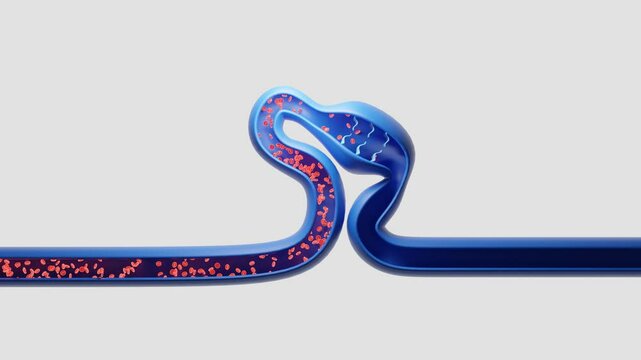 3D Animation. Varicose vein simulation