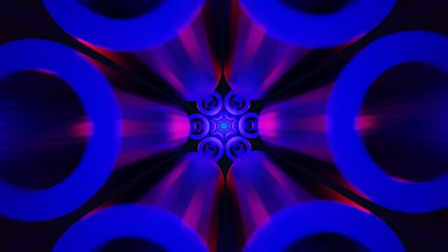 Seamless geometric forms with strobe lights in an abstract VJ loop