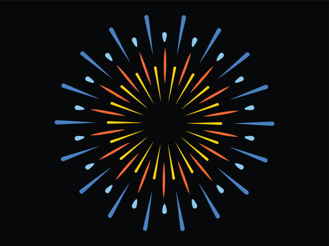 Colorful exploding festival fireworks, Fireworks colorful icon