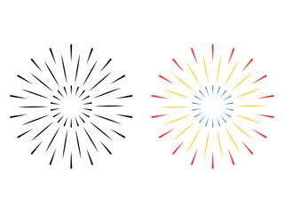 Obraz premium Carnival celebration lights symbol, Fireworks colorful and black icon