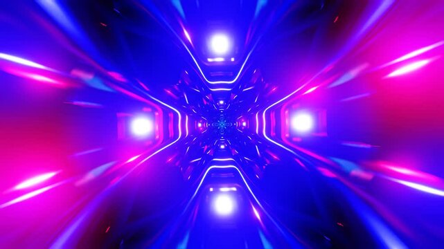 Geometric shapes in fluid motion with seamless abstract strobe light effects