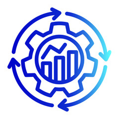 Business Continuity Icon Line Gradient Style for Process Improvement Pack Icon Themes
