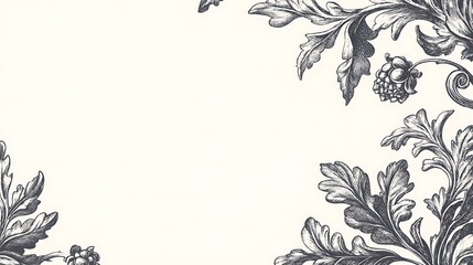 Fototapeta premium Elegant Ornate Floral Frame Design with Berries