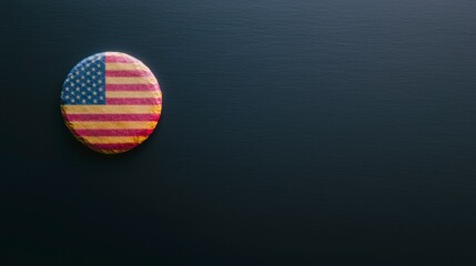Patriotism  USA Flag  Round Badge  Dark Background  Independence Day  American  Celebrate
