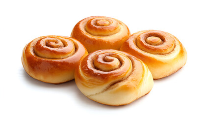 Cinnamon rolls or cinnabon, homemade sweet traditional dessert buns with white cream sauce on white wooden background, copy space