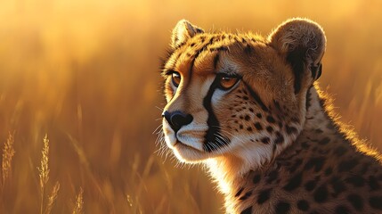 Cheetah portrait in the warm light