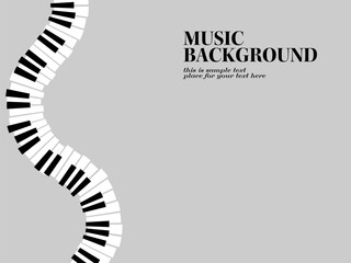 カーブするピアノ鍵盤の音楽テーマ背景イラスト © mifaso
