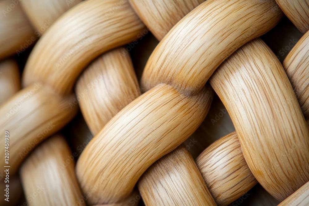 Poster Detailed weaving pattern showcasing natural wood texture and craftsmanship in a close-up view