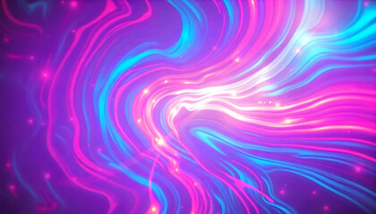 Obraz premium Background featuring a vibrant hologram with swirling patterns in red, blue, and pink colors, creating a dynamic and futuristic atmosphere.