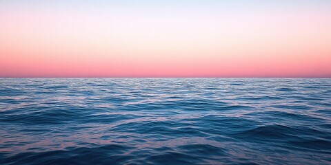 Obraz premium Serene Ocean Sunset Peaceful Water Pink Sky Horizon Tranquil Seascape Nature Scene