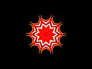 red caleidoscope classic gradient flower art pattern of traditional tenun batik ethnic dayak ornament for wallpaper ads background sticker or clothing	