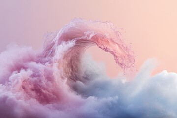 Fototapeta premium Colorful wave of clouds creating a dreamy, abstract scene.