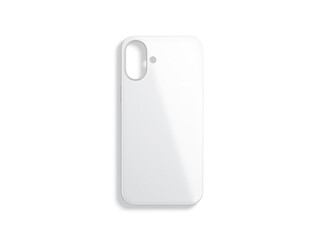 Blank white glossy phone case mockup, top view