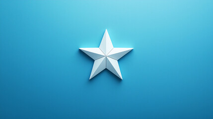 Fototapeta premium A simple, blue background with one white star,