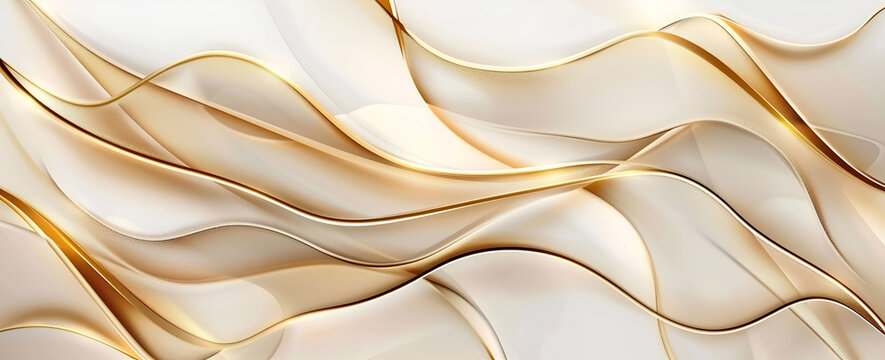Fototapeta Eleganckie, płynne linie w złotych tonacjach