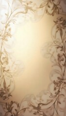 Vintage Floral Border Background with Subtle Swirls and Warm Tones, Elegant Style