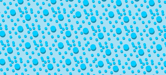 Blue and Dark Blue Water Drops On Light Blue Background.Vector Illustration.