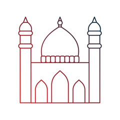 mosque gradient outline icon with white background vector stock illustration