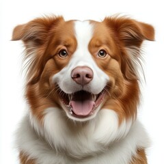 Fototapeta premium Isolated Dog on White Background, Clean Cut, Animal Portrait, Pet, Simple Design, Minimalist Style