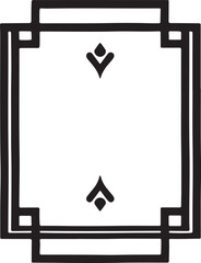 Elegant logo design a symmetrical black and white geometric frame sits on a white background.  The style is classic and timeless, emphasizing balance and visual clarity through clean lines