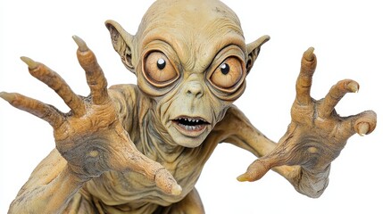 Mysterious Grey Alien Silhouette on White Background, Sci-Fi, Extraterrestrial, Futuristic, Alien Life, Space Exploration