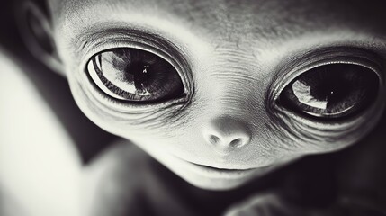 Mysterious Grey Alien Silhouette on White Background, Sci-Fi, Extraterrestrial, Futuristic, Alien Life, Space Exploration