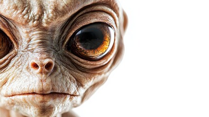 Mysterious Grey Alien Silhouette on White Background, Sci-Fi, Extraterrestrial, Futuristic, Alien Life, Space Exploration