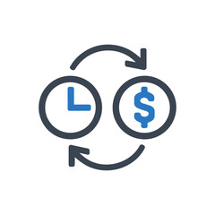 Time and money exchange icon