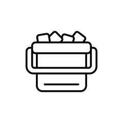 Ice box outline icons, minimalist vector illustration ,simple transparent graphic element .Isolated on white background