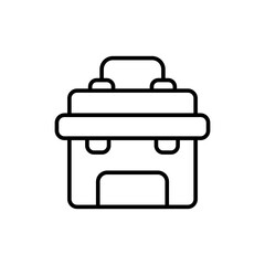 Ice box outline icons, minimalist vector illustration ,simple transparent graphic element .Isolated on white background