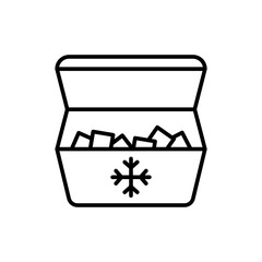 Ice box outline icons, minimalist vector illustration ,simple transparent graphic element .Isolated on white background