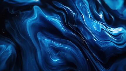 Obraz premium Abstract Blue Swirling Patterns in Fluid Motion Art Background