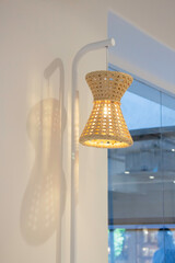 Coffee shop interior with white and wooden concept deisgn