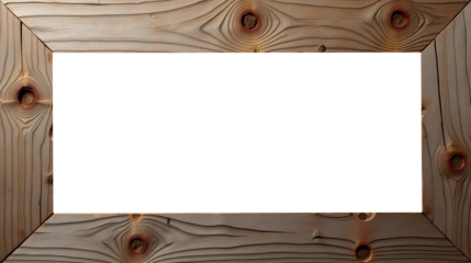 Rustic wooden frame, showcasing the rich texture and natural knots of the wood.  A captivating blank canvas awaits your creative vision. Perfect for adding your own personal touch!, cut out,transparen