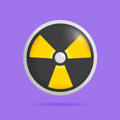 3D REALISTIC RADIATION HAZZARD SYMBOL AND SIGN ICON ILLUSTRATION