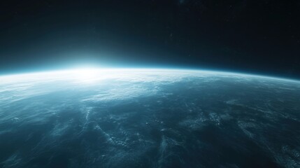 Scenic View of Earth from Space with Ethereal Blue Atmosphere