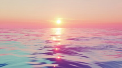 Fototapeta premium Serene Ocean Sunset with Soft Pastel Colors and Reflections