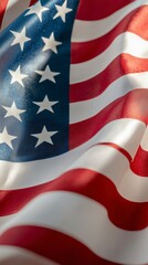 Obraz premium American Flag Drape Stars Stripes Patriotic Background USA Holiday