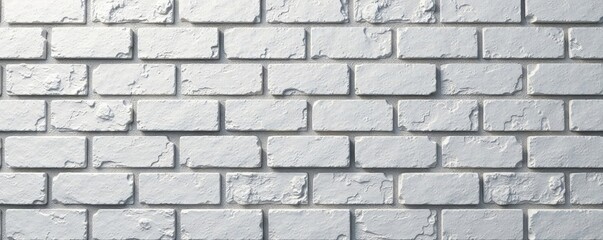 Fototapeta premium Clean lines, uniform new bricks, light gray mortar , light grey brick wall, modern
