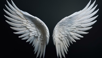 white angel wing isolated