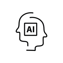ai icon vector Artificial intelligence head icon logo 