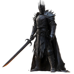 Fototapeta premium Dark Armored Knight with Spiked Helmet and Sword – Medieval Fantasy Warrior