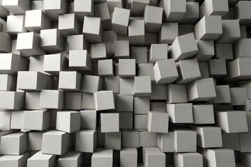 Random shifted white cube boxes block background wallpaper banner with copy space Generative AI