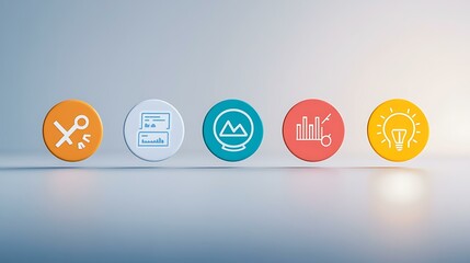 Comparison infographic featuring four marketing strategies, each represented with a distinct icon, all displayed on a clean background with soft lighting