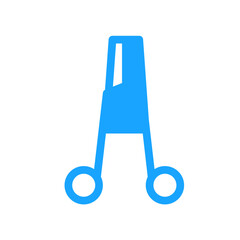 suturing equipment blue flat icon illustration design