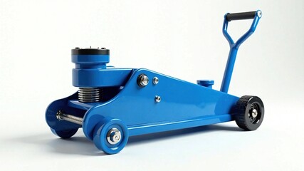 Fototapeta premium Blue Car Hydraulic Bottle Jack - 3D Rendering