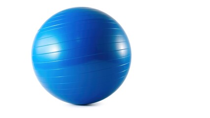 Blue Fitness Ball,  Gym Exercise Equipment,  Studio Shot,  High-Quality Image