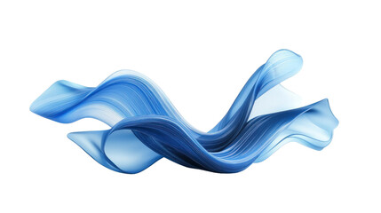 Abstract blue wave design with flowing curves on a transparent background, ideal for modern graphics and branding.