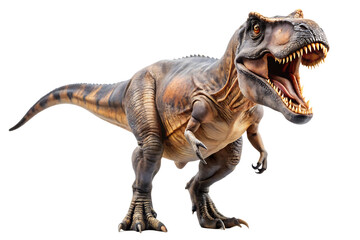 Fototapeta premium Ferocious T-Rex Dinosaur Illustration isolated on white background as transparent. PNG.AI GENERATED