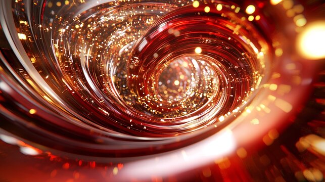 simplicity, red tilted space, Cyberpunk style, virtual, gold,circuit, liquid metal